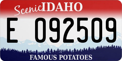 ID license plate E092509