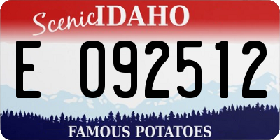 ID license plate E092512