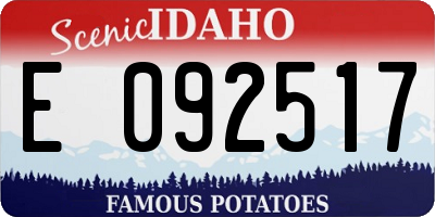 ID license plate E092517