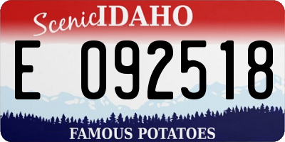 ID license plate E092518