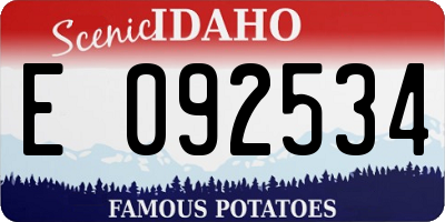 ID license plate E092534