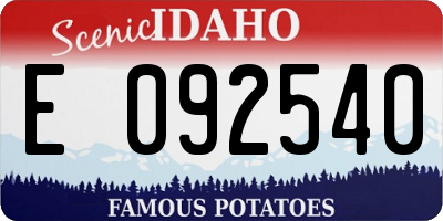 ID license plate E092540