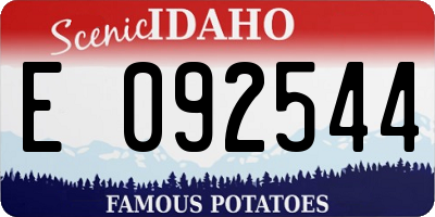 ID license plate E092544