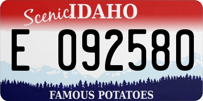 ID license plate E092580