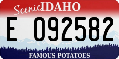 ID license plate E092582