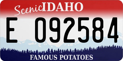 ID license plate E092584