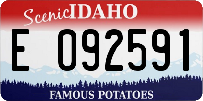 ID license plate E092591