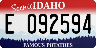 ID license plate E092594