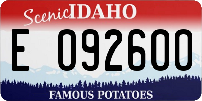 ID license plate E092600