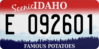 ID license plate E092601