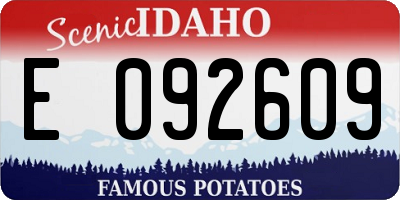 ID license plate E092609