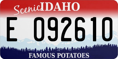 ID license plate E092610