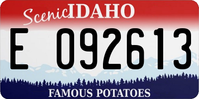 ID license plate E092613