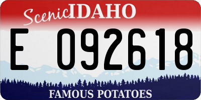 ID license plate E092618