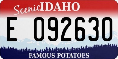 ID license plate E092630