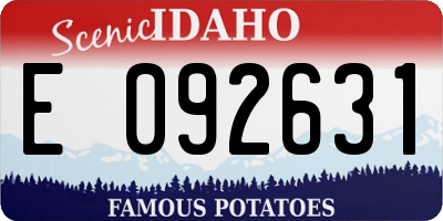 ID license plate E092631