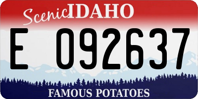 ID license plate E092637