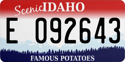 ID license plate E092643
