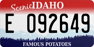 ID license plate E092649
