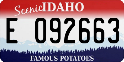 ID license plate E092663