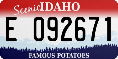 ID license plate E092671