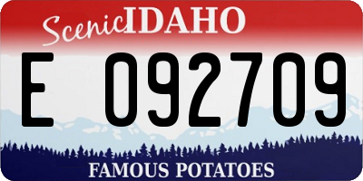 ID license plate E092709