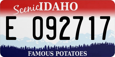 ID license plate E092717