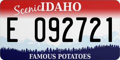 ID license plate E092721