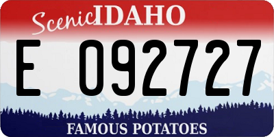ID license plate E092727