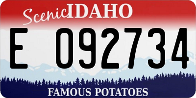 ID license plate E092734