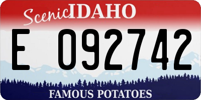 ID license plate E092742