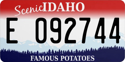 ID license plate E092744