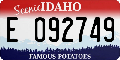 ID license plate E092749