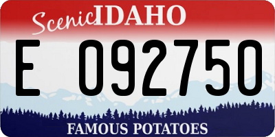 ID license plate E092750