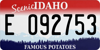 ID license plate E092753