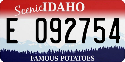 ID license plate E092754