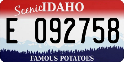 ID license plate E092758