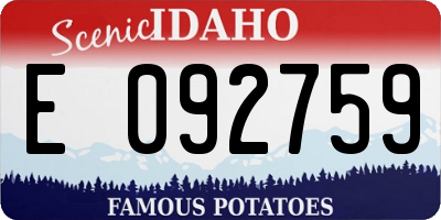 ID license plate E092759
