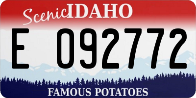 ID license plate E092772