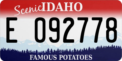 ID license plate E092778