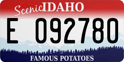 ID license plate E092780