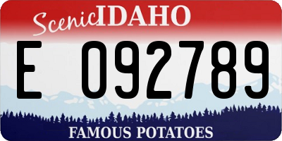 ID license plate E092789