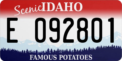 ID license plate E092801