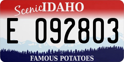 ID license plate E092803