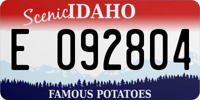 ID license plate E092804
