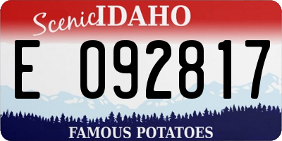ID license plate E092817
