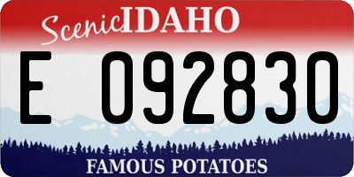 ID license plate E092830