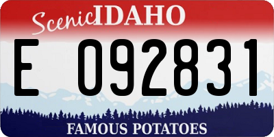 ID license plate E092831