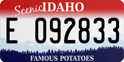 ID license plate E092833