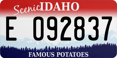 ID license plate E092837